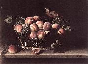 Basket with Peaches and Grapes Louise Moillon
